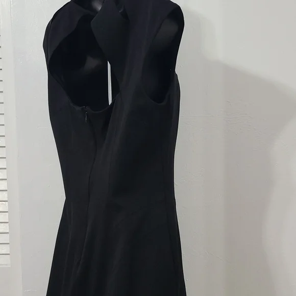 SZ 10 Cache Black Sleeveless Cut-Out Tailored Stretchy Dress - Picture 10 of 16
